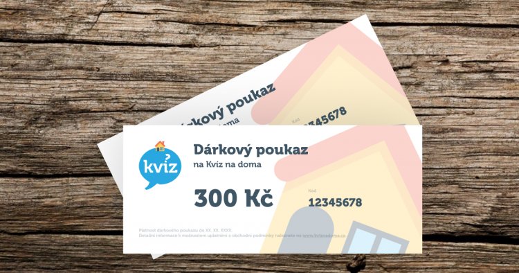 Poukaz na kvíz v hodnotě 300 Kč